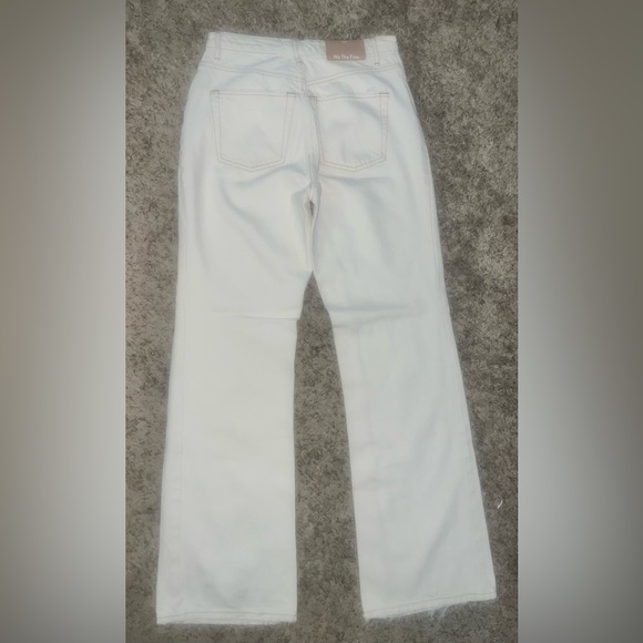 Free People Laurel Canyon High Waist Women's Flare Jeans Cream size 26 - Picture 8 of 12